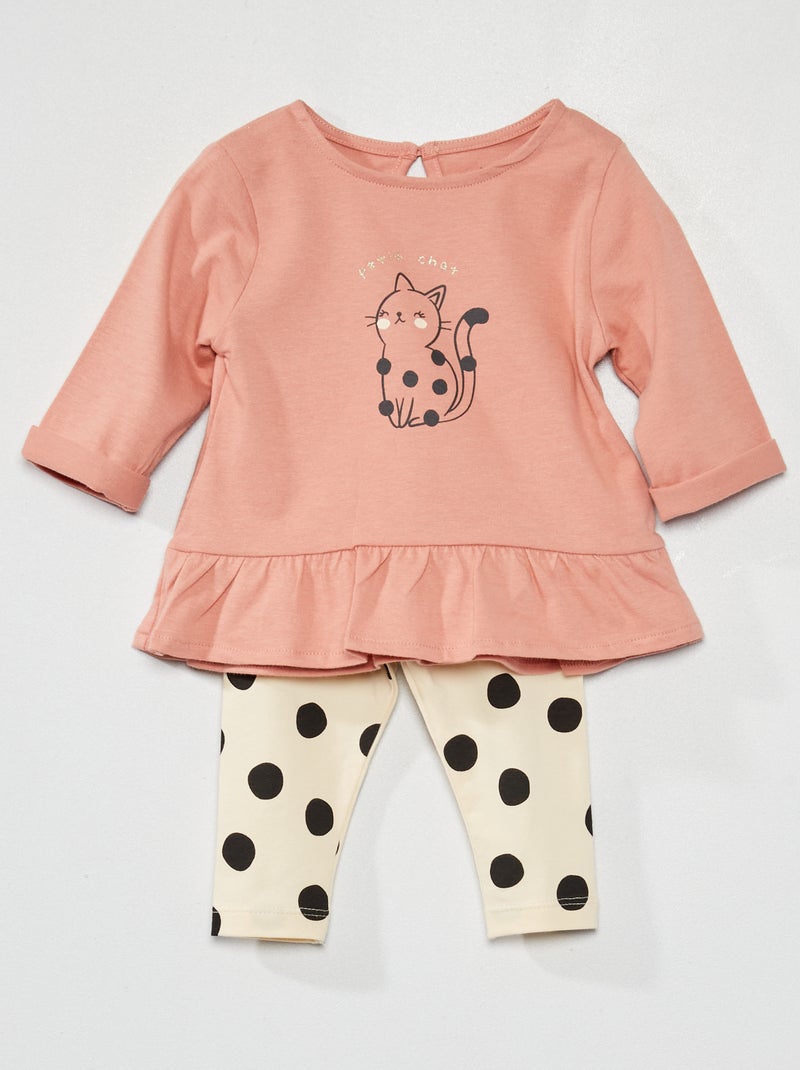 Conjunto t-shirt + leggings Rosa - Kiabi