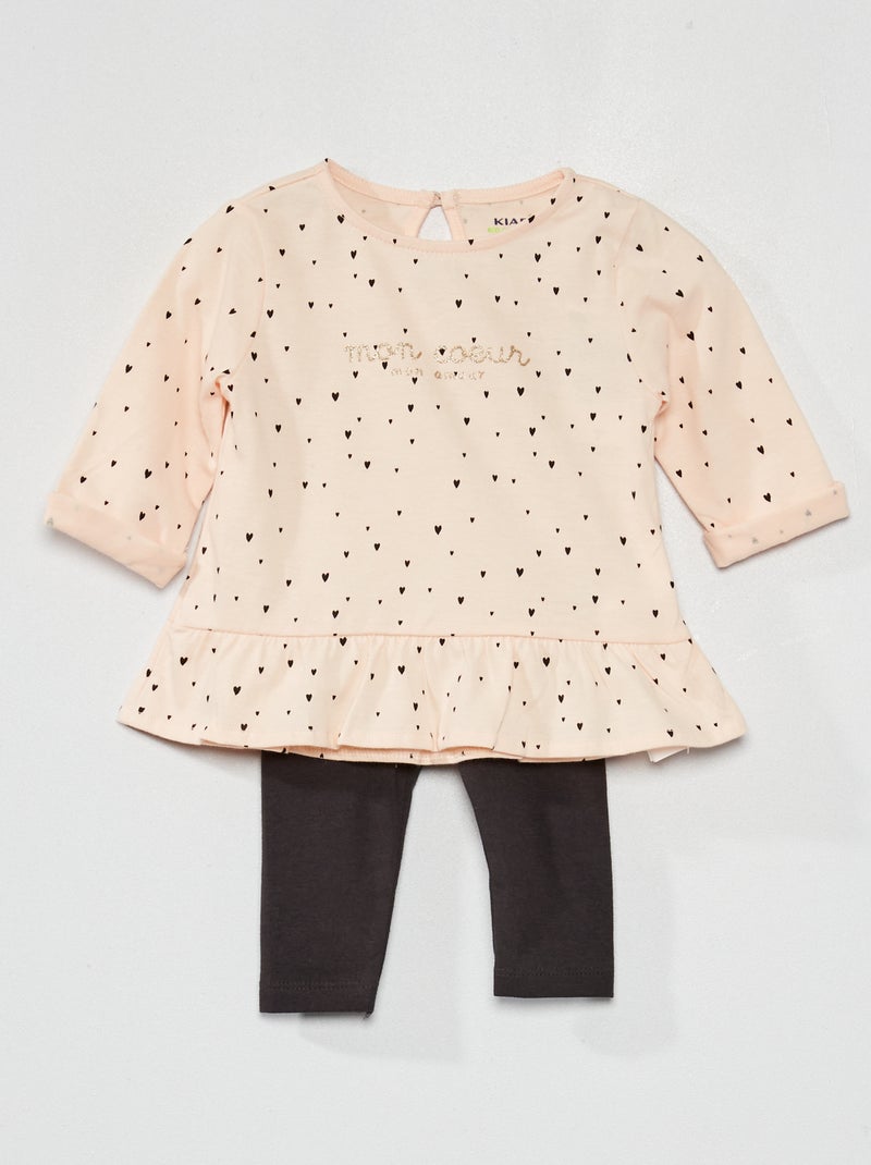 Conjunto t-shirt + leggings ROSA - Kiabi