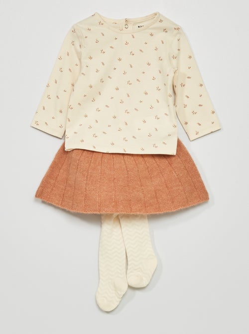 Conjunto t-shirt + saia + collants - Kiabi