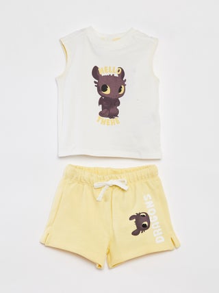 Conjunto t-shirt sem mangas + calções 'Dragões' 'Universal'