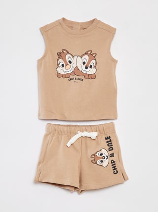 Conjunto t-shirt sem mangas + calções 'Tico e Teco' 'Disney'  - 2 peças