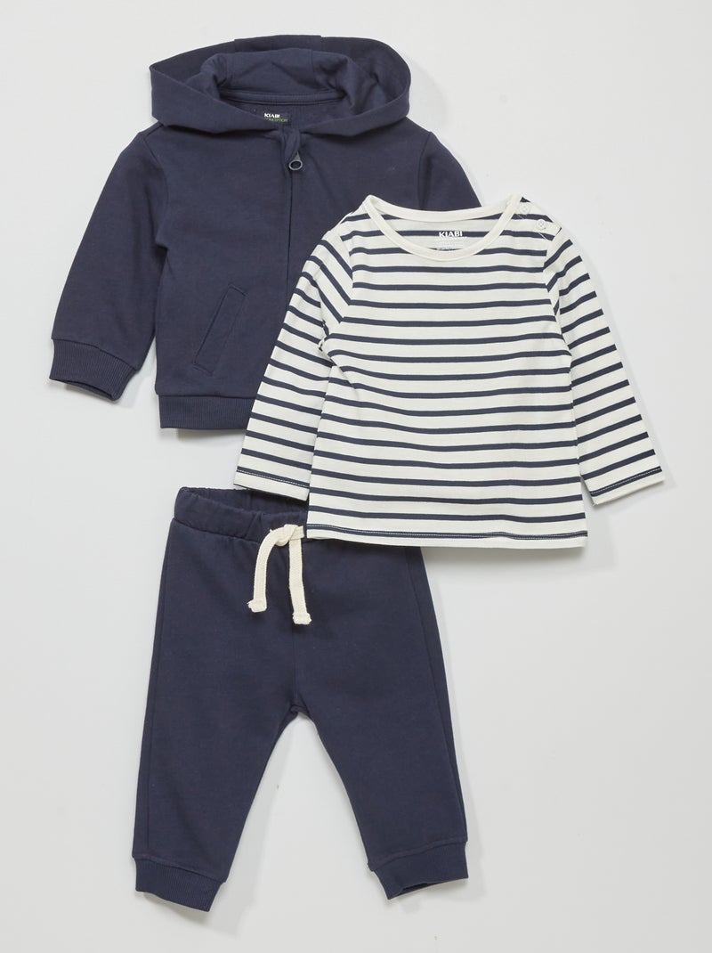Conjunto t-shirt + sweatshirt + fato de treino - 2 peças BRANCO - Kiabi