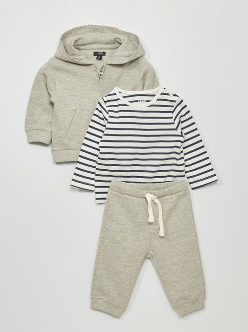 Conjunto t-shirt + sweatshirt + fato de treino - 2 peças - Kiabi