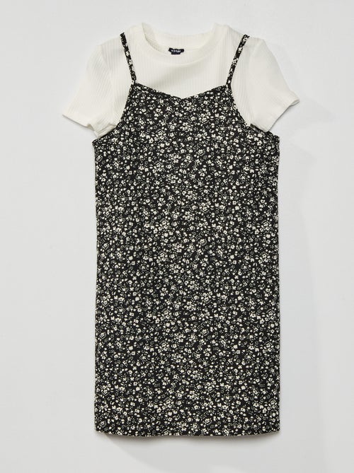 Conjunto t-shirt + vestido florido - Kiabi