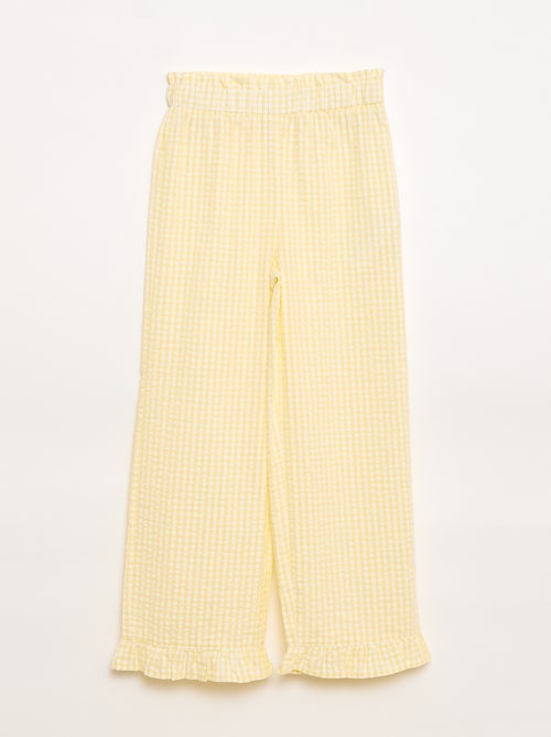 Conjunto top + calças com detalhes em algodão - Kiabi