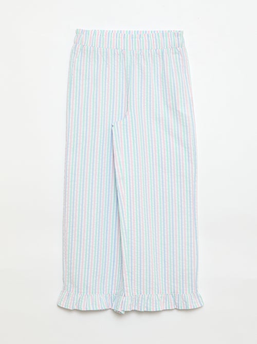 Conjunto top + calças com detalhes em algodão - Kiabi