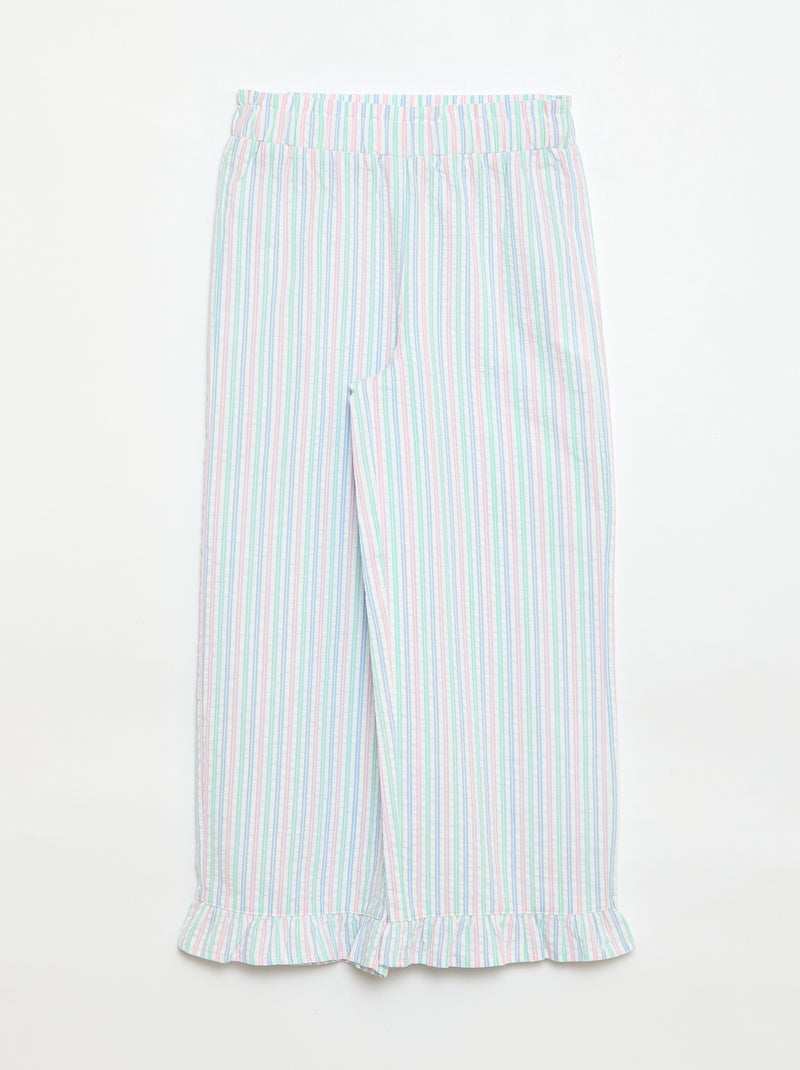 Conjunto top + calças com detalhes em algodão Branco - Kiabi