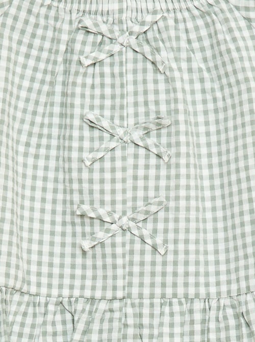 Conjunto top + calças com detalhes em algodão - Kiabi