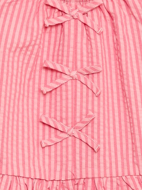 Conjunto top + calças com detalhes em algodão - Kiabi