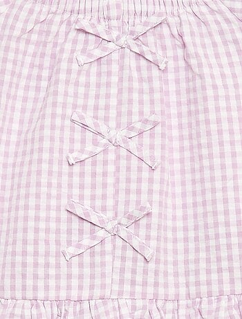 Conjunto top + calças com detalhes em algodão