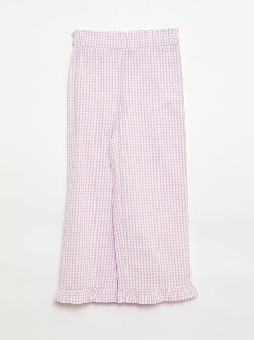 Conjunto top + calças com detalhes em algodão - Kiabi
