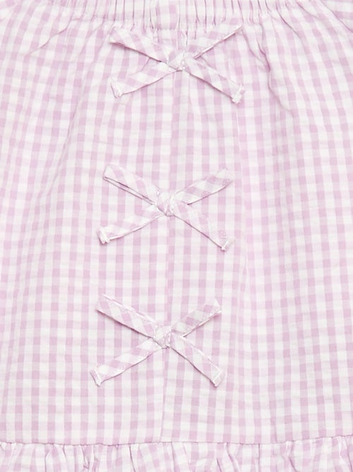 Conjunto top + calças com detalhes em algodão - Kiabi
