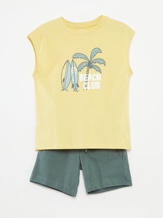 Conjunto top + calções  - 2 peças