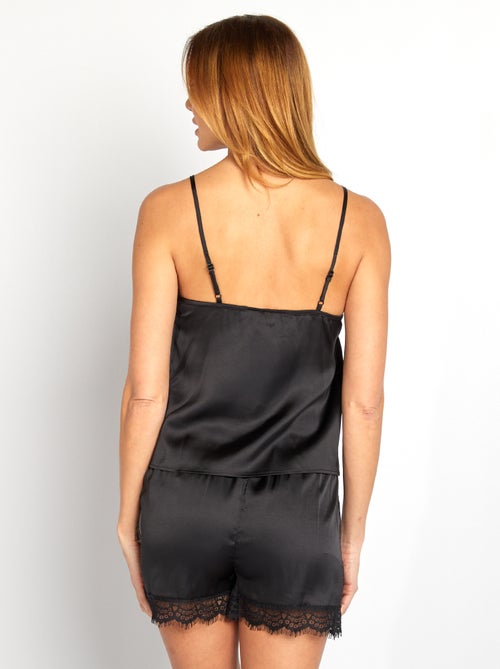 Conjunto top + calções de cetim - 2 peças - Kiabi Conjunto top + calções de cetim - 2 peças - Kiabi