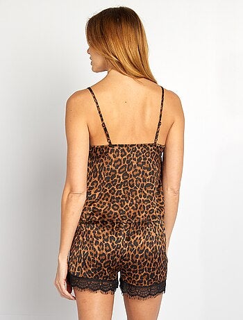 Conjunto top + calções de cetim - 2 peças