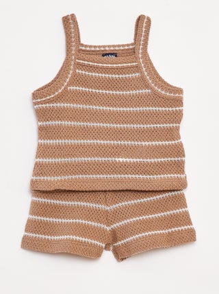 Conjunto top de alças + calções - 2 peças