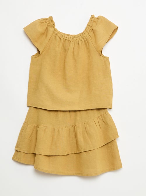 Conjunto top e saia canvas - Kiabi