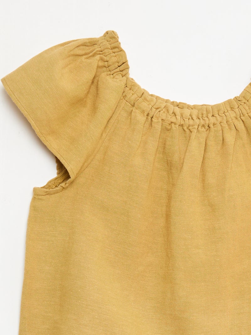 Conjunto top e saia canvas Amarelo - Kiabi