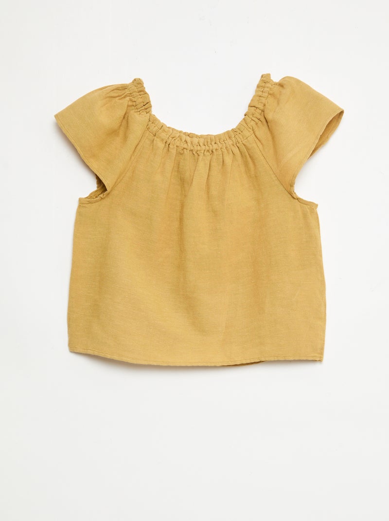 Conjunto top e saia canvas Amarelo - Kiabi