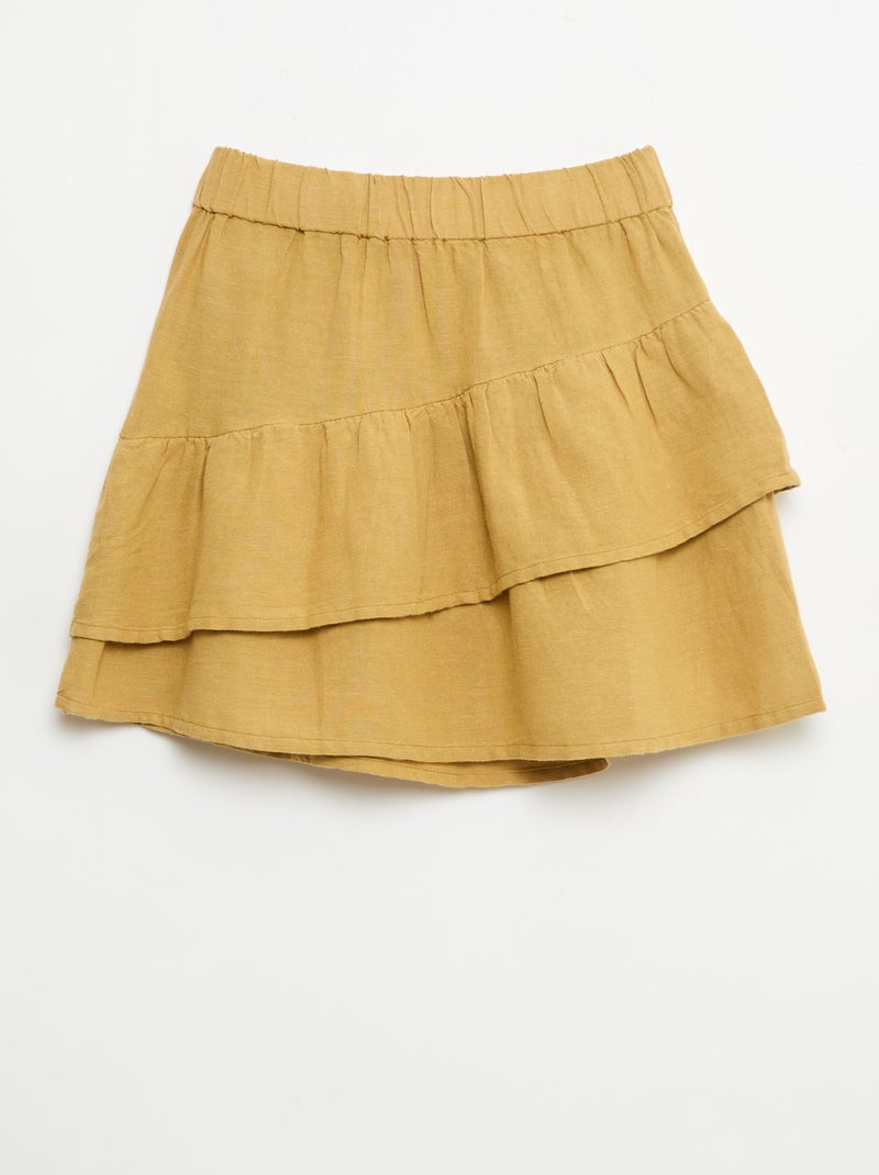 Conjunto top e saia canvas Amarelo - Kiabi