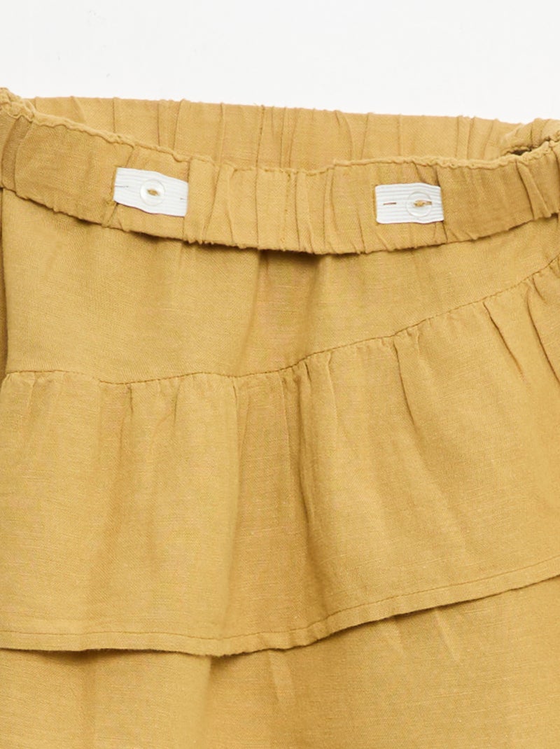Conjunto top e saia canvas Amarelo - Kiabi