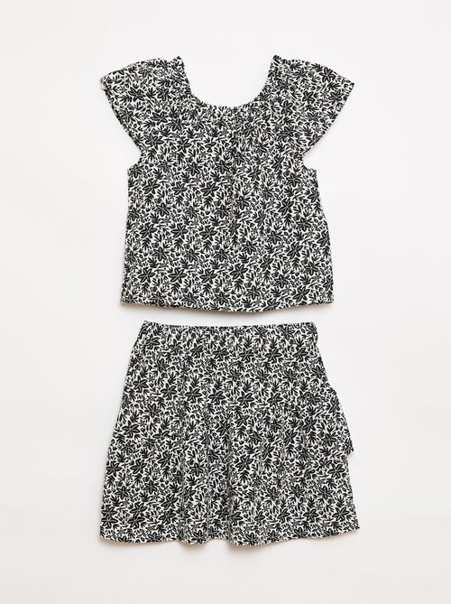 Conjunto top e saia canvas - Kiabi