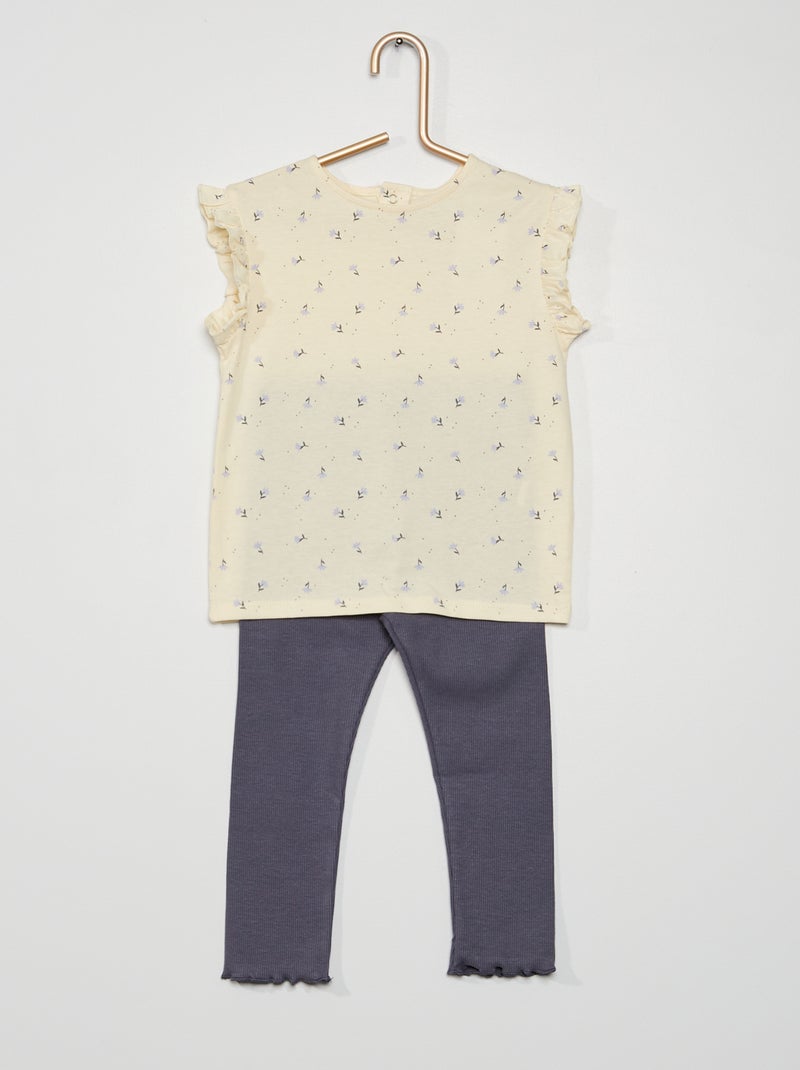 Conjunto top + leggings BRANCO - Kiabi