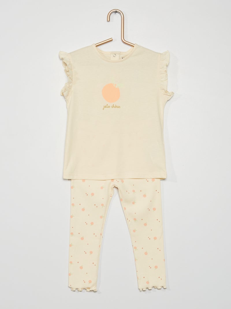 Conjunto top + leggings BRANCO - Kiabi