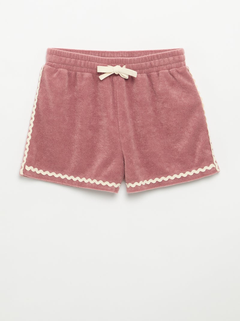 Conjunto top sem mangas + calções de felpo - 2 peças Rosa - Kiabi