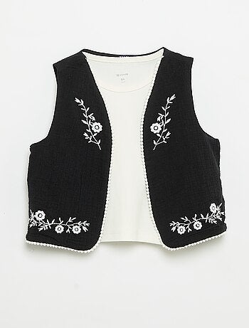 Conjunto top sem mangas + Colete