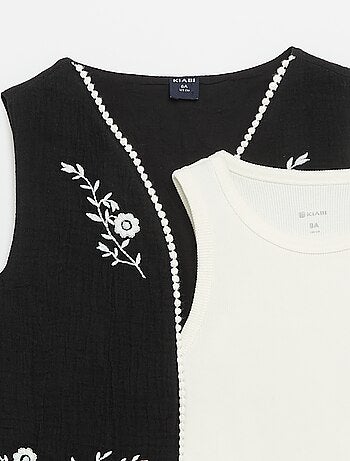 Conjunto top sem mangas + Colete