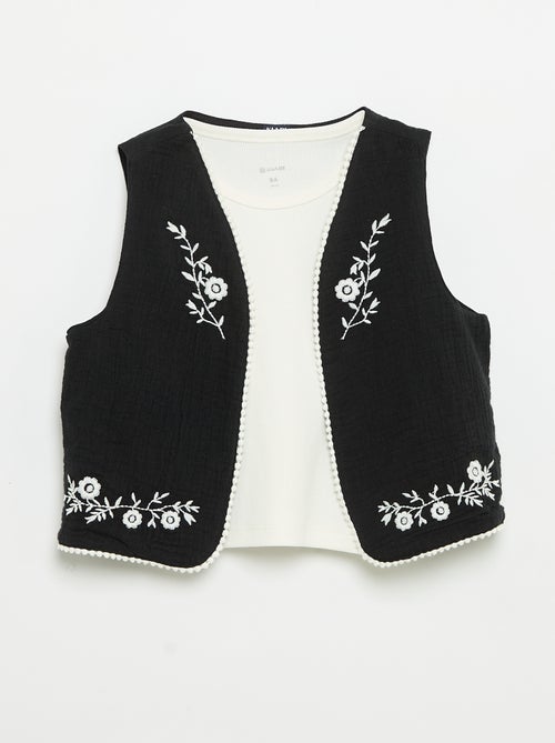 Conjunto top sem mangas + Colete - Kiabi