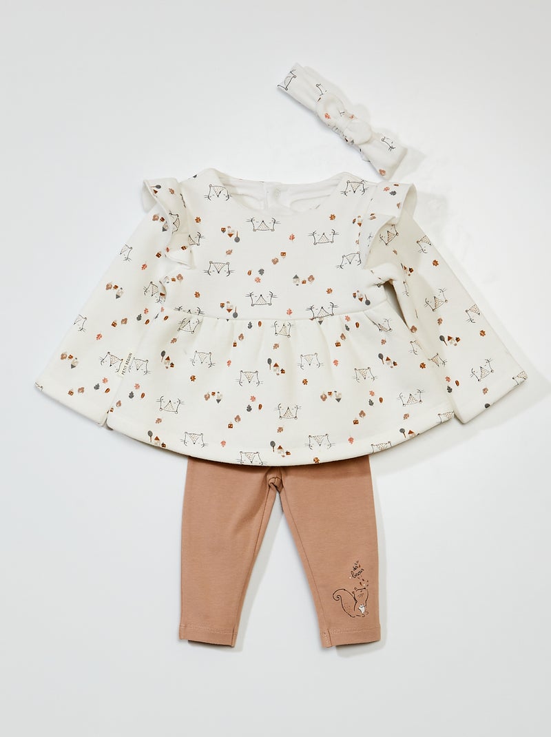 Conjunto túnica + leggings 'Petit Beguin' BEGE - Kiabi