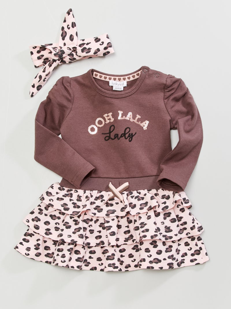 Conjunto vestido + bandolete - 2 peças Rosa - Kiabi