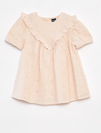 Conjunto vestido com bordado inglês + cuecas - 2 peças