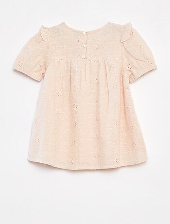 Conjunto vestido com bordado inglês + cuecas - 2 peças