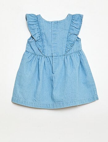 Conjunto vestido + cuequinha em ganga - 2 peças