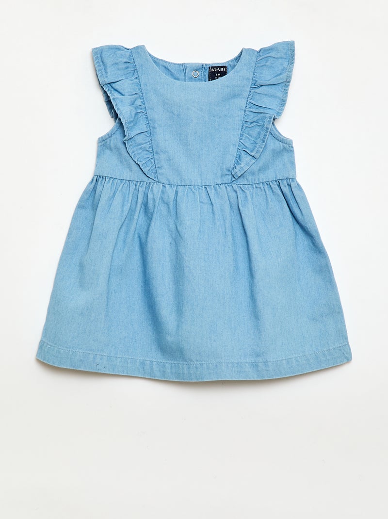 Conjunto vestido + cuequinha em ganga - 2 peças Azul - Kiabi