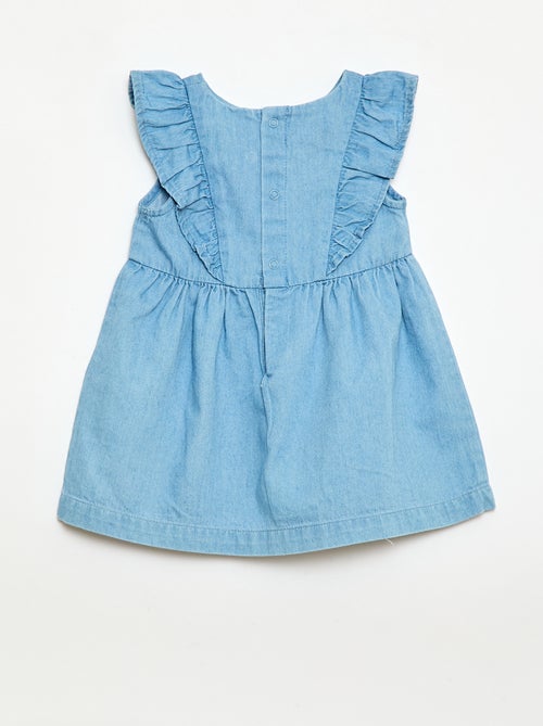 Conjunto vestido + cuequinha em ganga - 2 peças - Kiabi