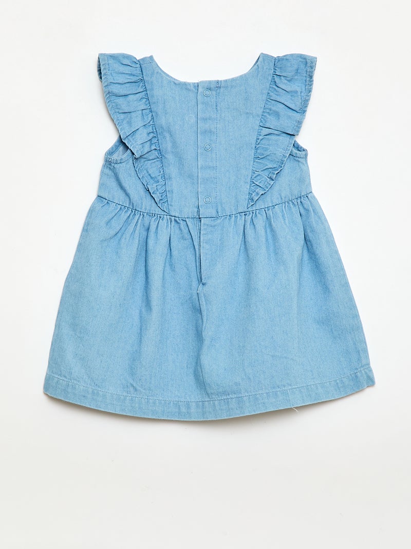 Conjunto vestido + cuequinha em ganga - 2 peças Azul - Kiabi