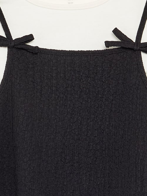 Conjunto vestido de alças finas + t-shirt - 2 peças - Kiabi