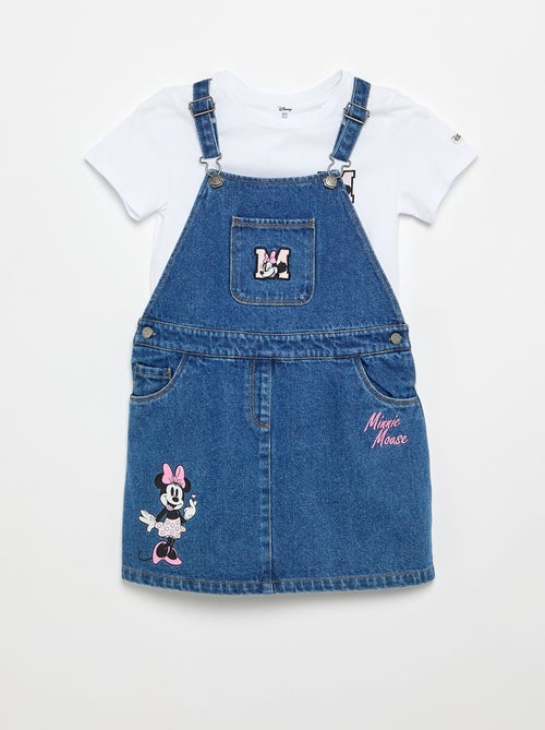 Conjunto vestido de calças de ganga e t-shirt 'Minnie' - Kiabi
