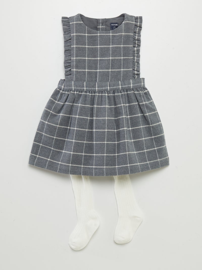Conjunto vestido e collants - 2 peças CINZA - Kiabi