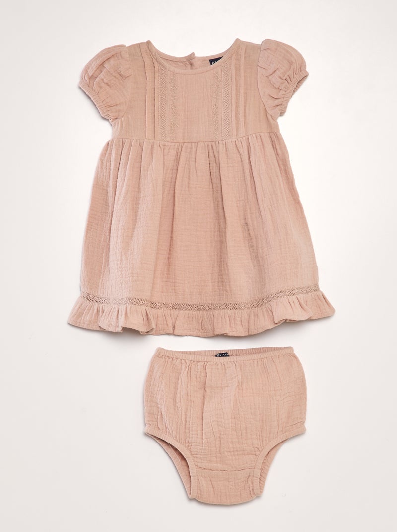 Conjunto vestido e cuecas para mulher - 2 peças ROSA - Kiabi