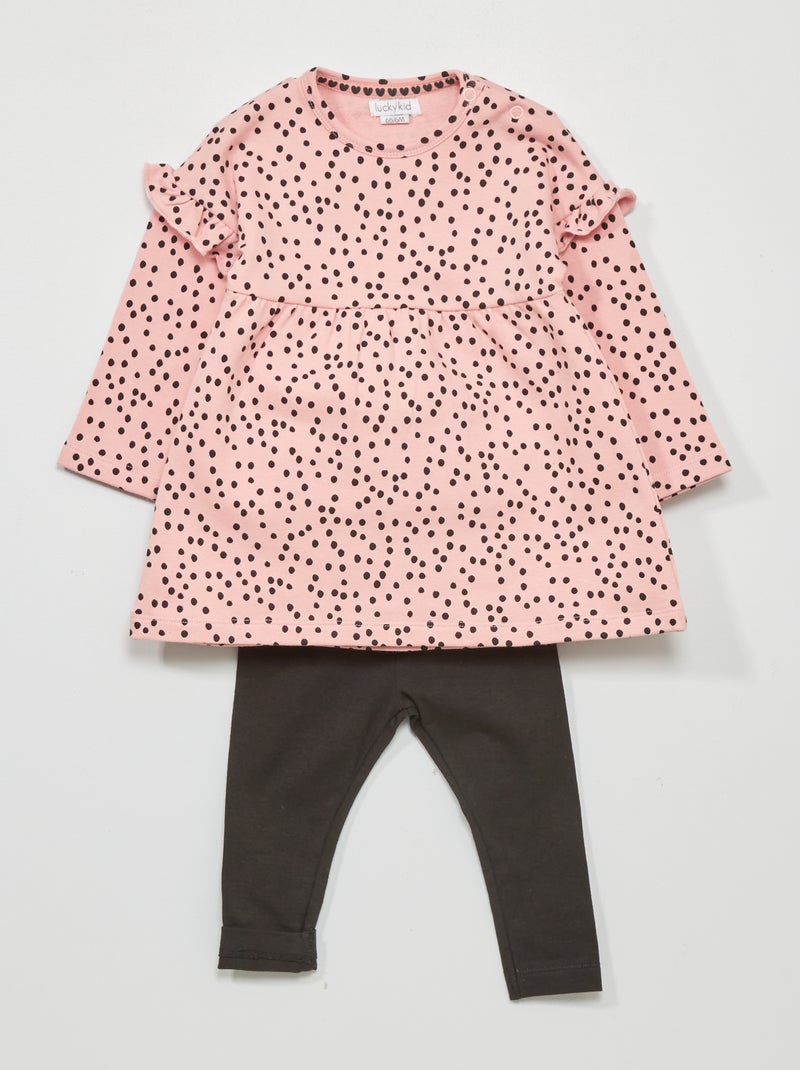Conjunto vestido + leggings - 2 peças ROSA - Kiabi
