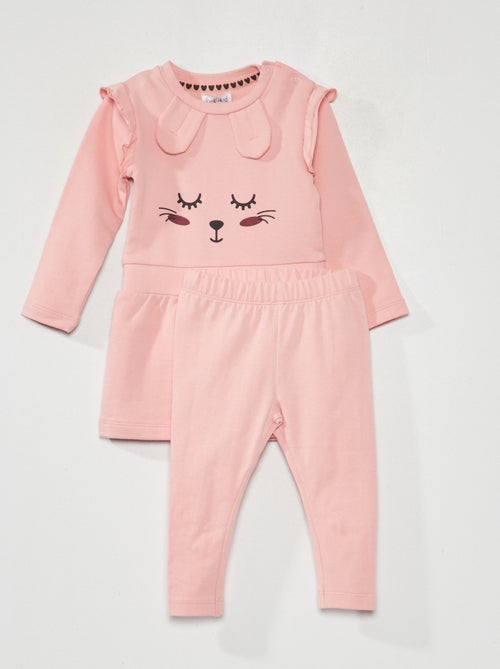 Conjunto vestido + leggings - 2 peças - Kiabi