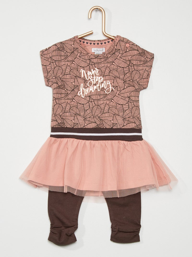 Conjunto vestido + leggings BEGE - Kiabi