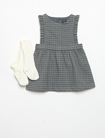 Conjunto vestido sem mangas + collants