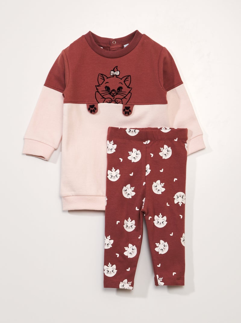 Conjunto vestido tipo sweatshirt + leggings - 2 peças ROSA - Kiabi