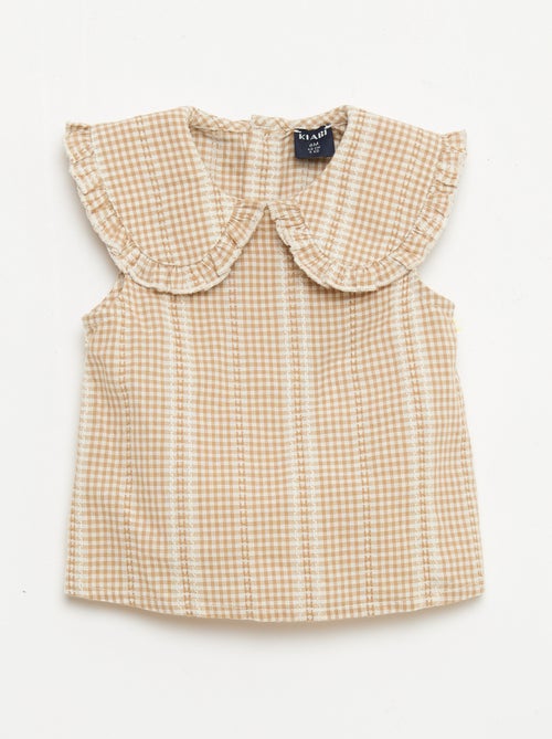 Conjunto vichy de 2 peças: blusa + calças - Kiabi